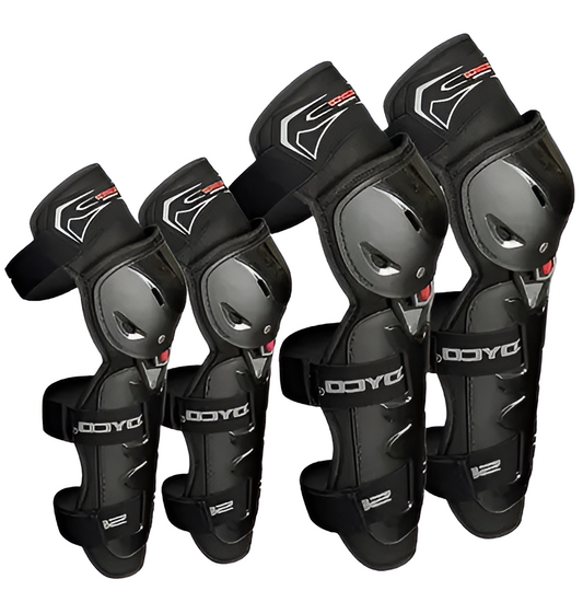 Scoyco Motorcycle Bike Racing Riding Knee & Elbow Guard (K11, Black)